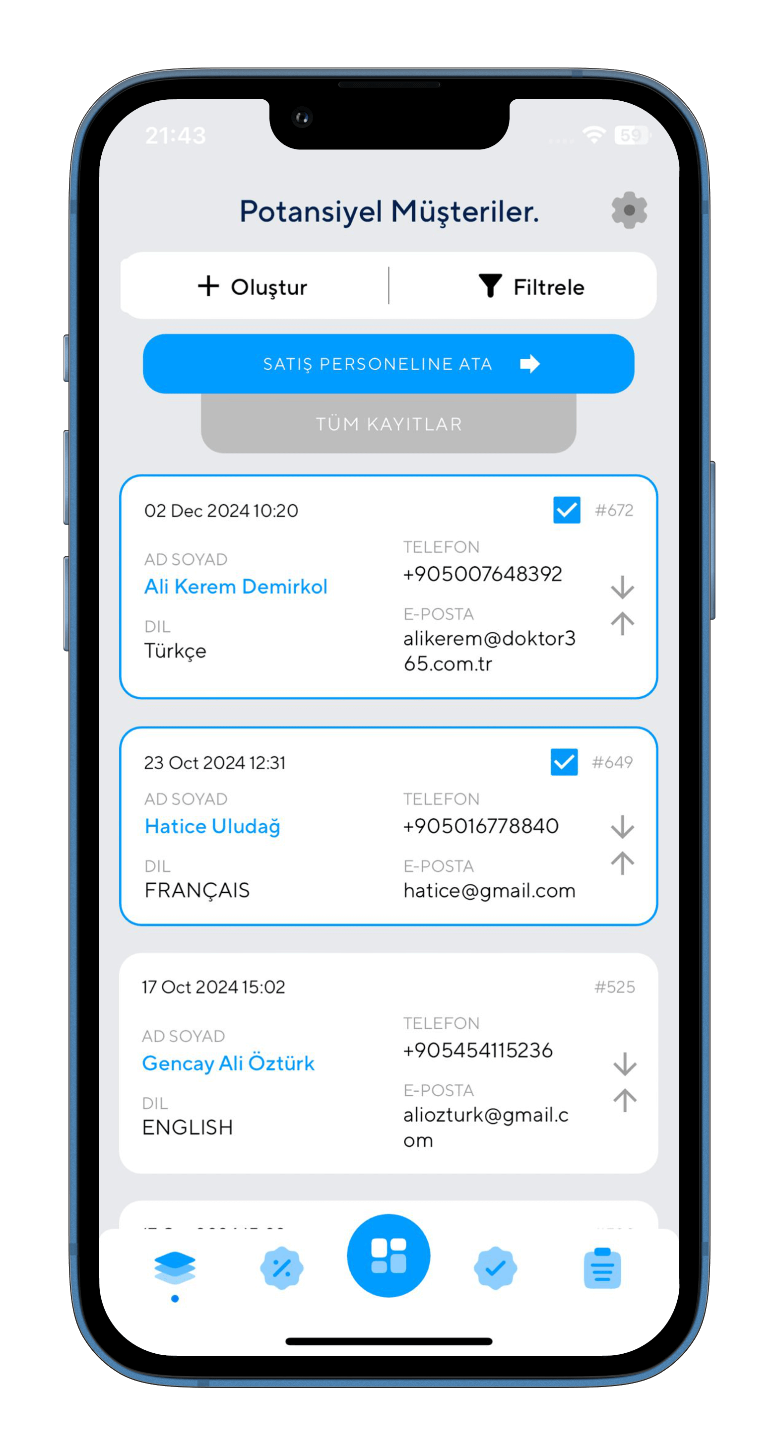 CRM Phone Mockup